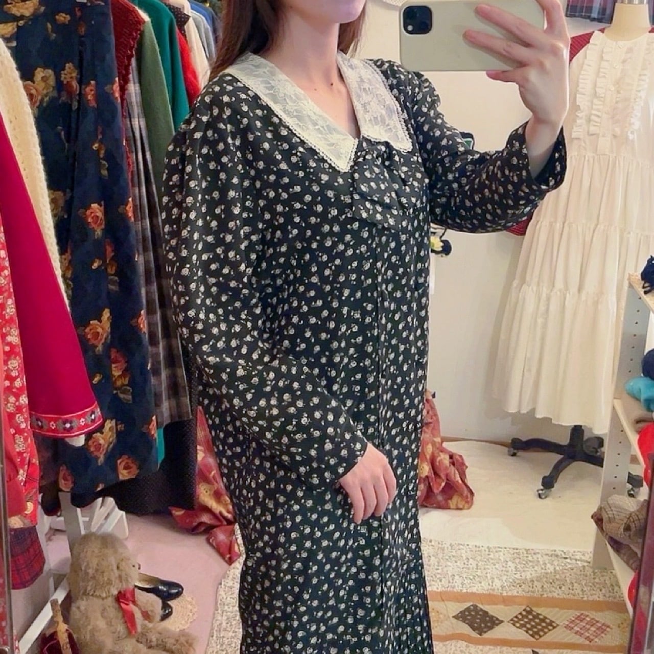 mini rose lace collar one-piece