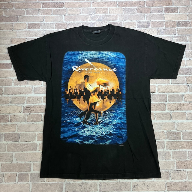 Ⓚ1990s T-SHIRT "RIVERDANCE" BLACK SIZE L