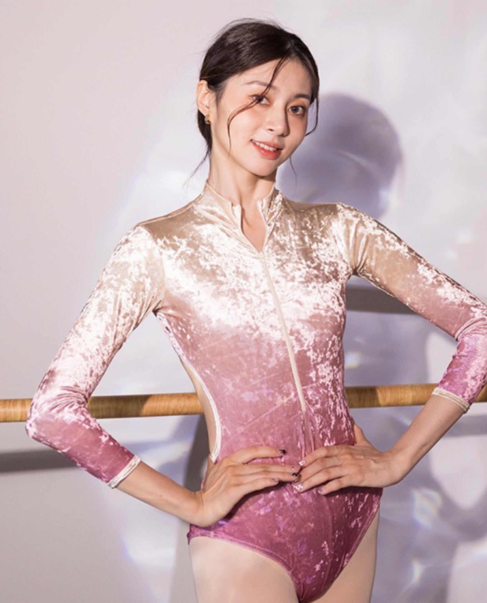 ベロアグラデーション バレエレオタード（PINK) | バレエショップ