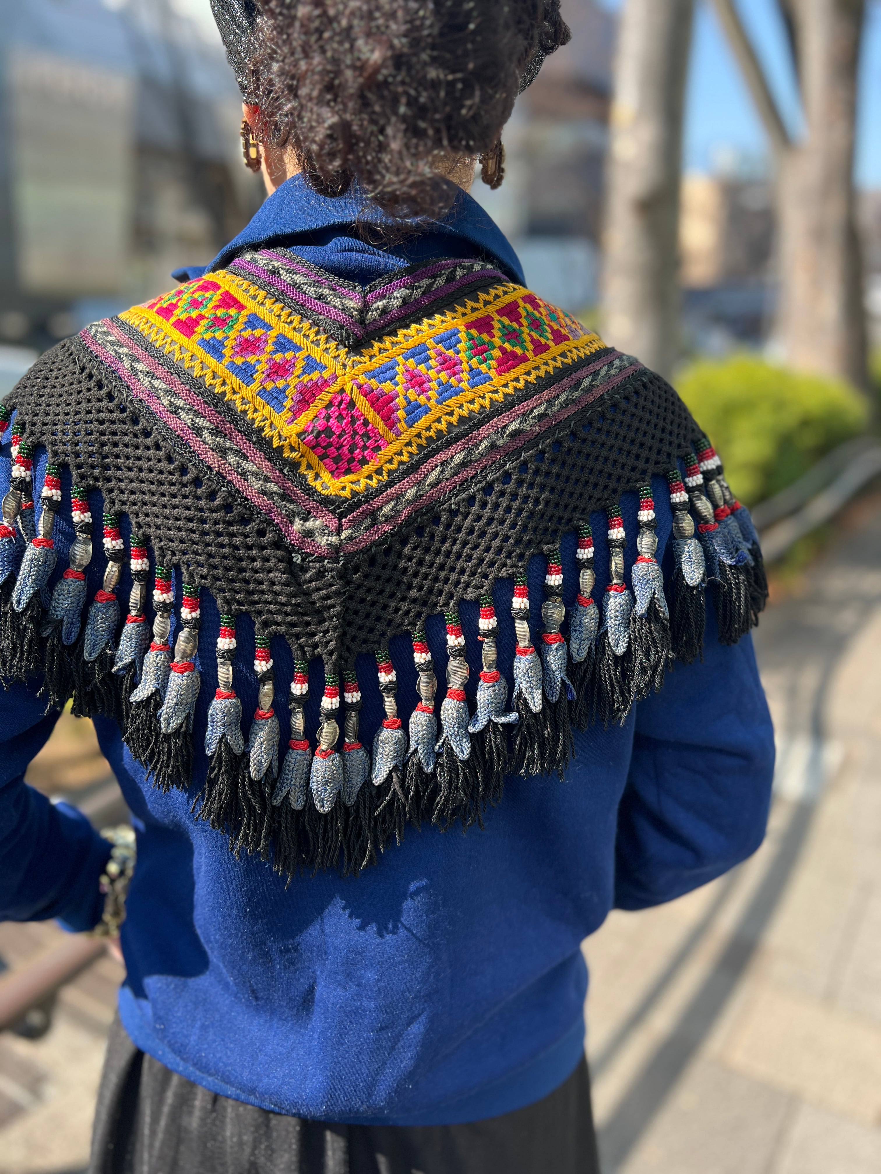 ★special★ Vintage Uzbekistan yellow tassel × embroidery decoration