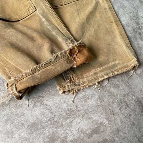 20s USA製 ブラウン ダブルニー Carhartt カーハートパンツ 詳細写真6
