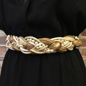 Beige × Brown Rope Belt