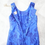 フラダンス 衣装 ワンピース ドレス ブルー系 メネフネプランテーション 日本製 モンステラ柄 ハワイアンプリント MENEHUNE PLANTETION 植物柄 アロハ フラ ダンス レッスン 練習 ノースリーブ 華やか 鮮やか 大人っぽい 上品 かわいい おしゃれ ネイビー系 青 紺 衣装スタイル フェスティバル リゾート レディース かわいいデザイン フラダンス用