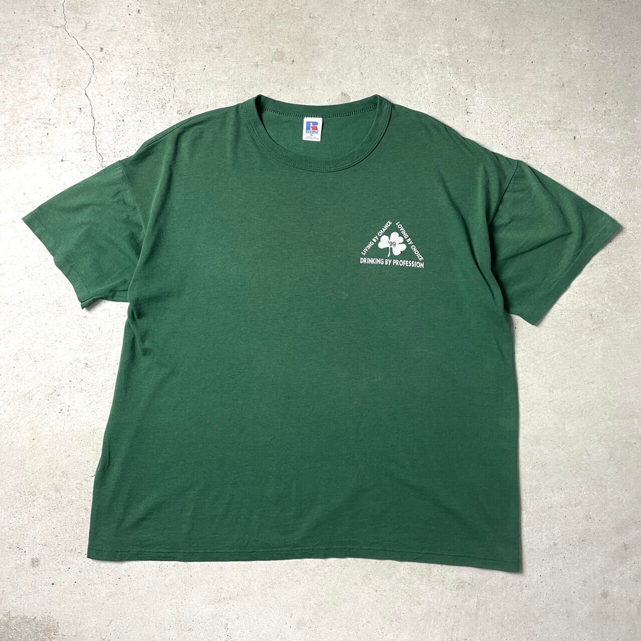 USA製 90年代 クローバー バックプリント ファニーメッセージ プリント