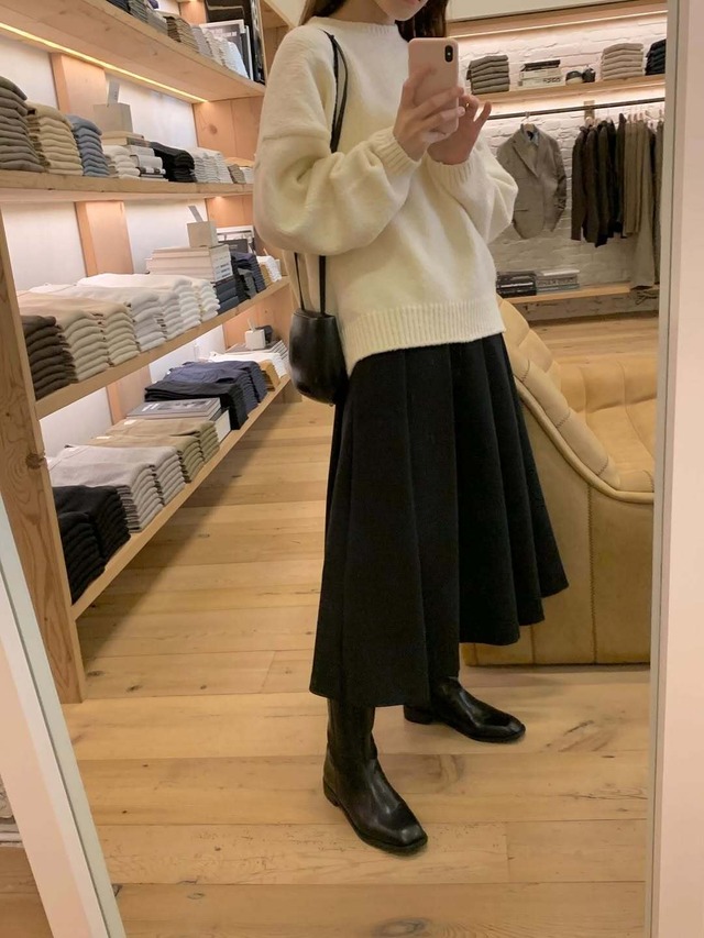 [LIFFEY] lauren wool pleats skirt (即納)