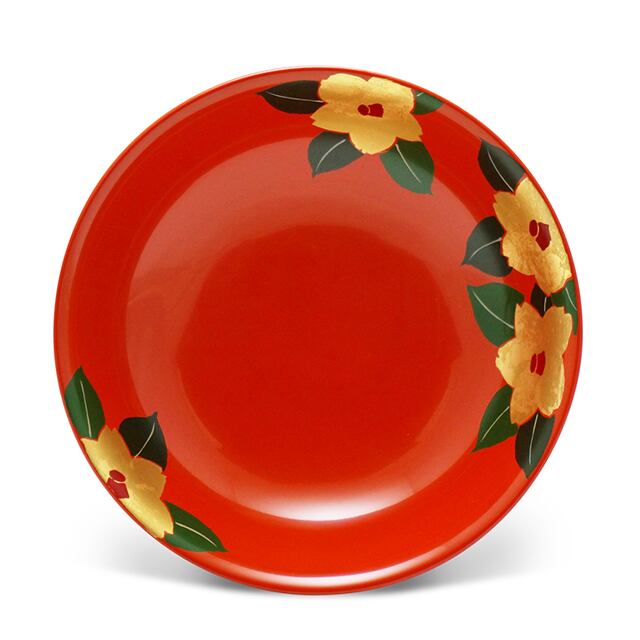 手塩皿4.0洗朱つばき(2)