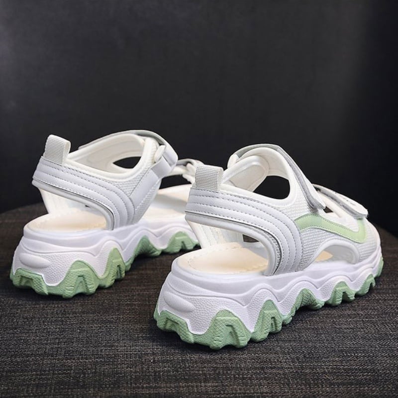 2色 サンダル 厚底 l スポサン カジュアル かわいい おしゃれ バイカラー シューズ 靴 スポーツサンダル 歩きやすい ダブルベルト マジックテー 送料無料】 2色 サンダル 厚底 l スポサン カジュアル かわいい