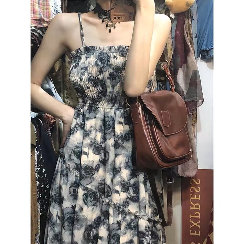 花柄 ロング丈ワンピース G104CON0181