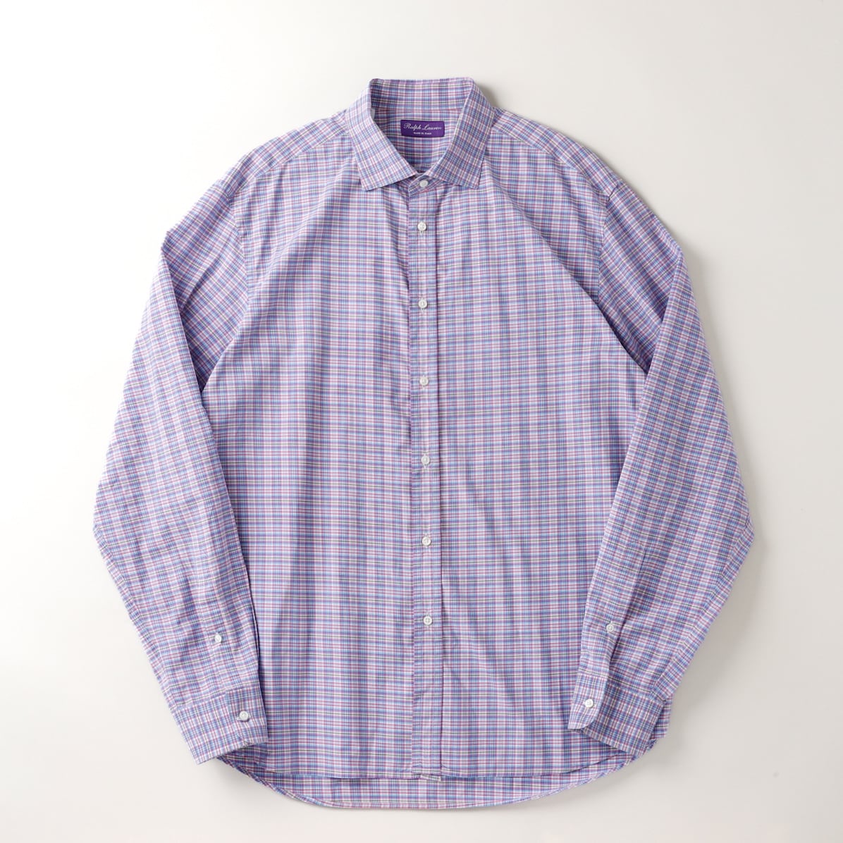 未使用】Ralph Lauren Purple Label special cotton check shirt made