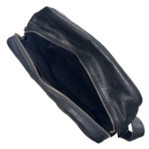 LOUIS VUITTON black leather shoulder bag “Monogram Defile”