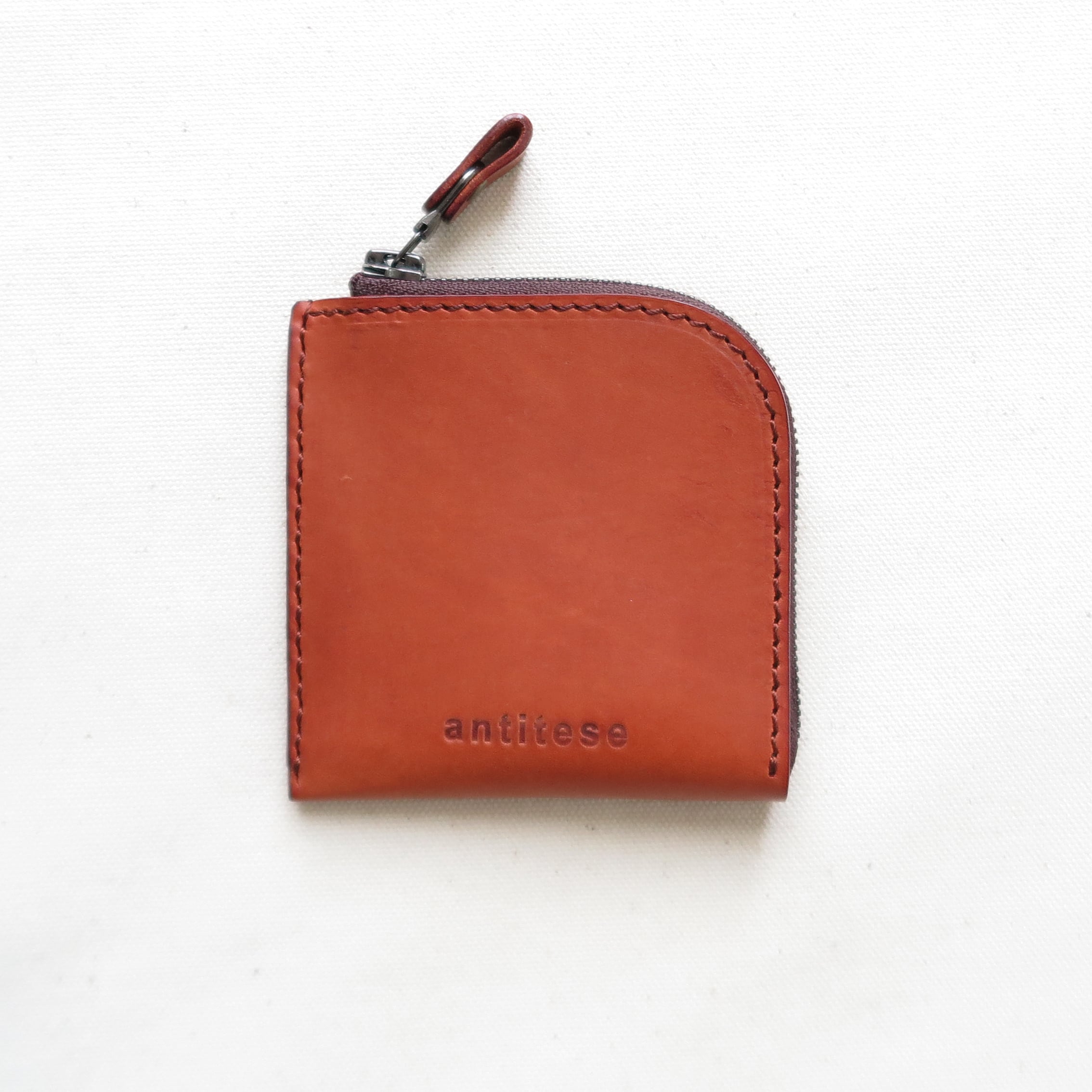 Italian leather Minimal wallet ORANGE