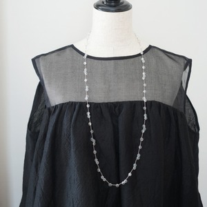 long necklace silk 雫トパーズ