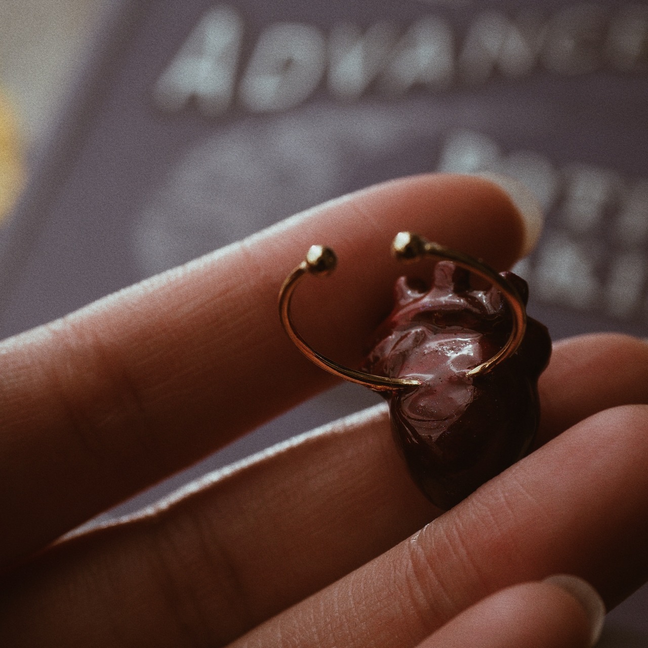 Mermaid's tear and heart  ring