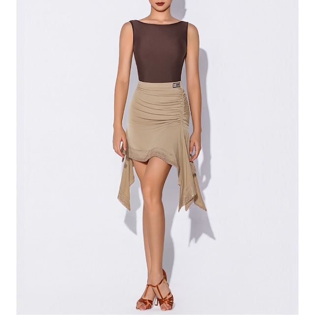 ルーシュ アシンメトリー ラッフル ラテンスカート 2type　D00407