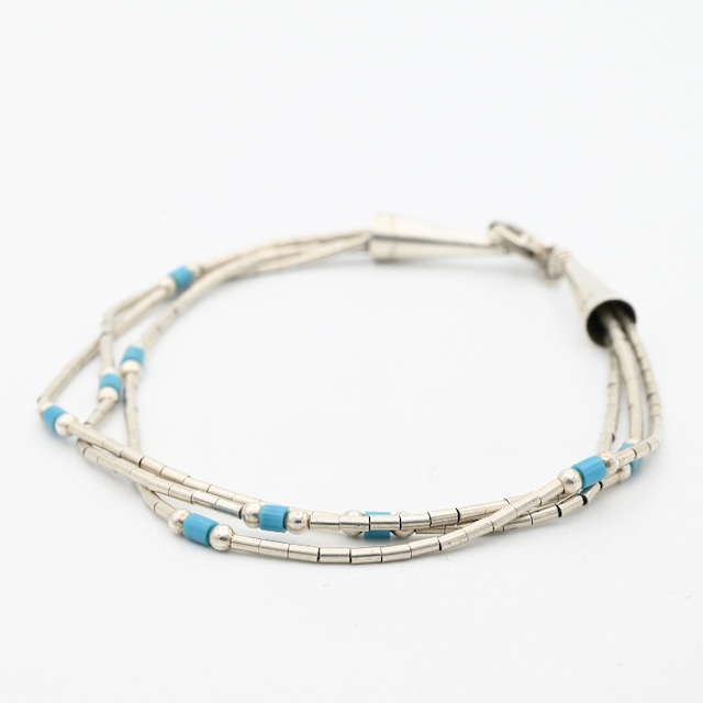 Turquoise Beads Accent Multi Strand Bracelet / USA