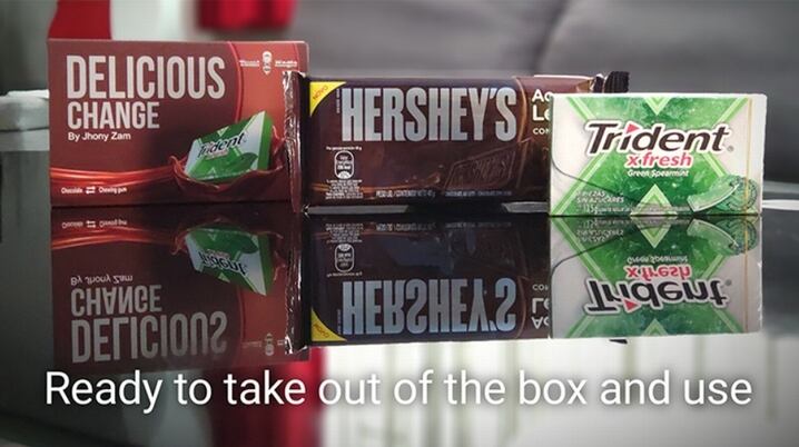 デリシャスチェンジ ガムがチョコレートに瞬間チェンジ!