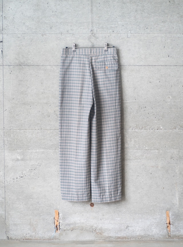 "Errecinque" 1970s deadstock Plaid trousers