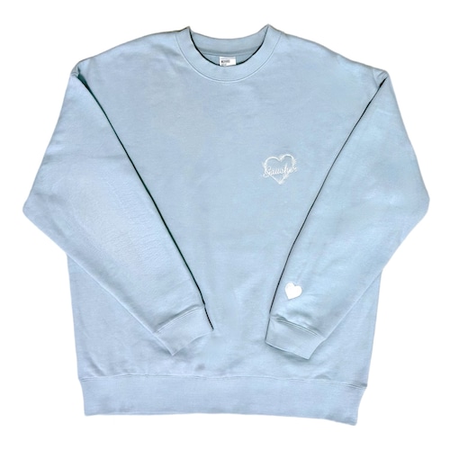 Sweat Crew Neck Heart Enbroidery  Frost