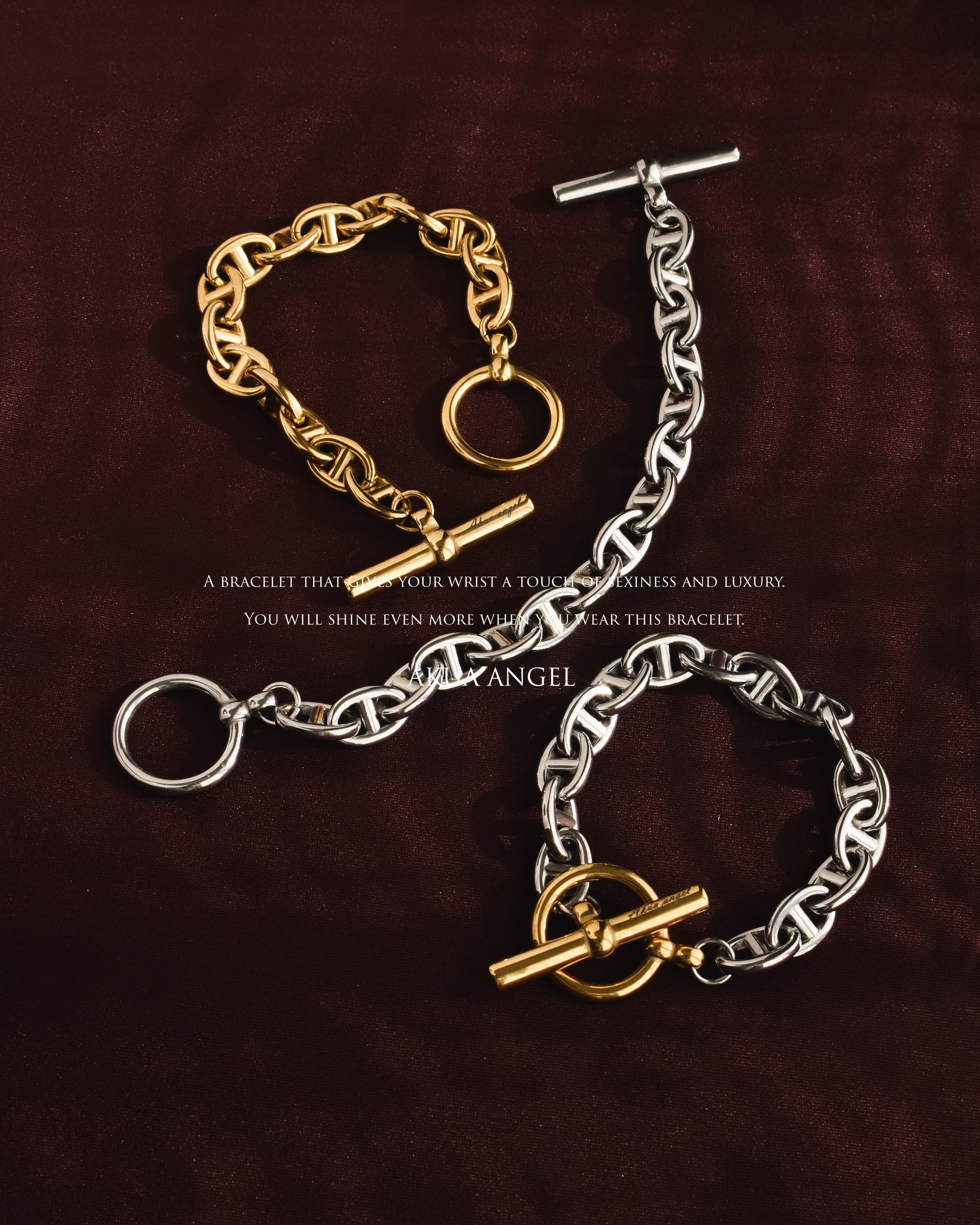 anchor chain bracelet silver B02 | AKUA