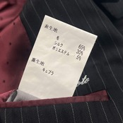 上下 TAKEO KIKUCHI タケオキクチ EVANDALE SILK&WOOL ストライプ テーラードジャケット パンツ セットアップ スーツ/ブラック メンズ