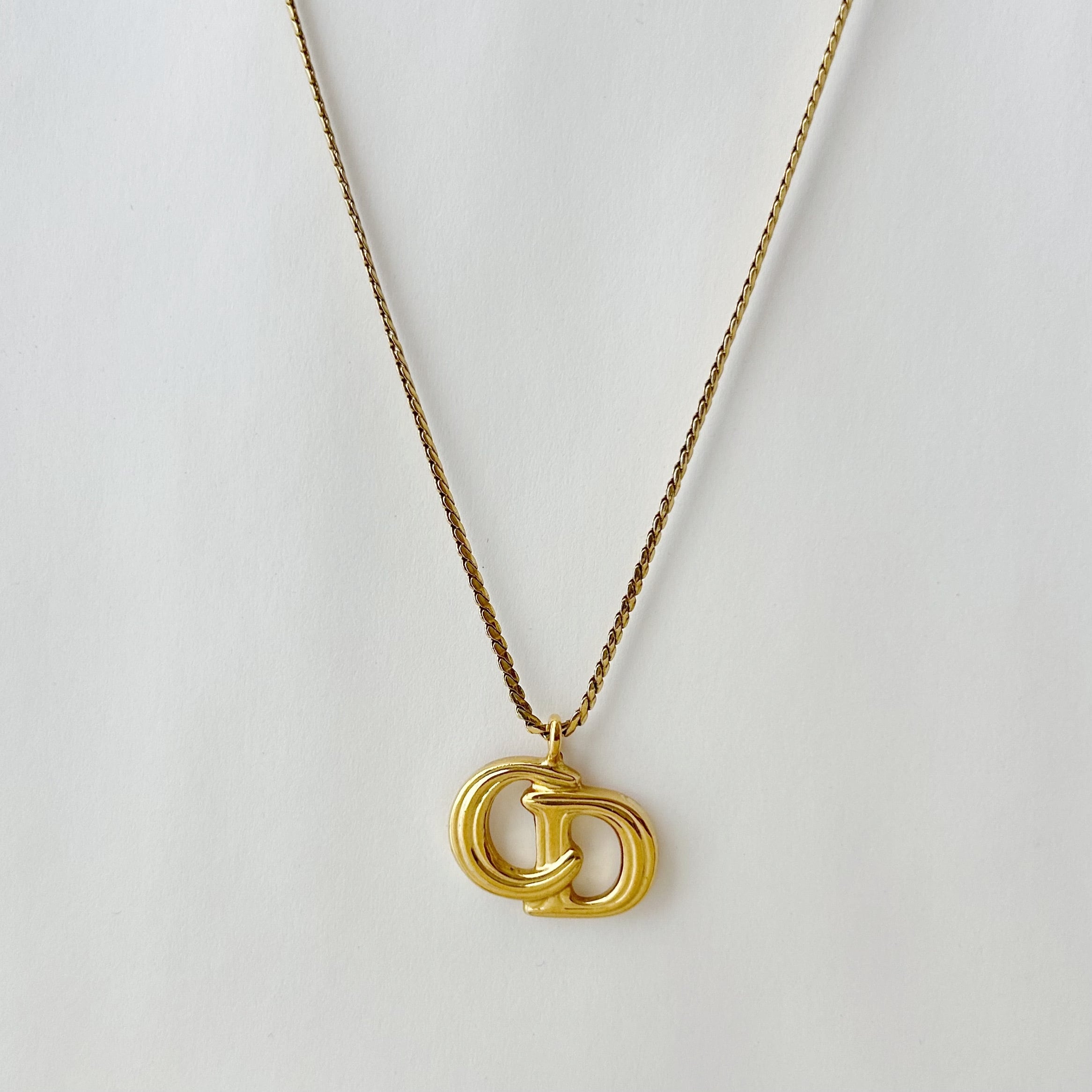 N7008】Christian Dior CD logo line necklace/クリスチャンディオール