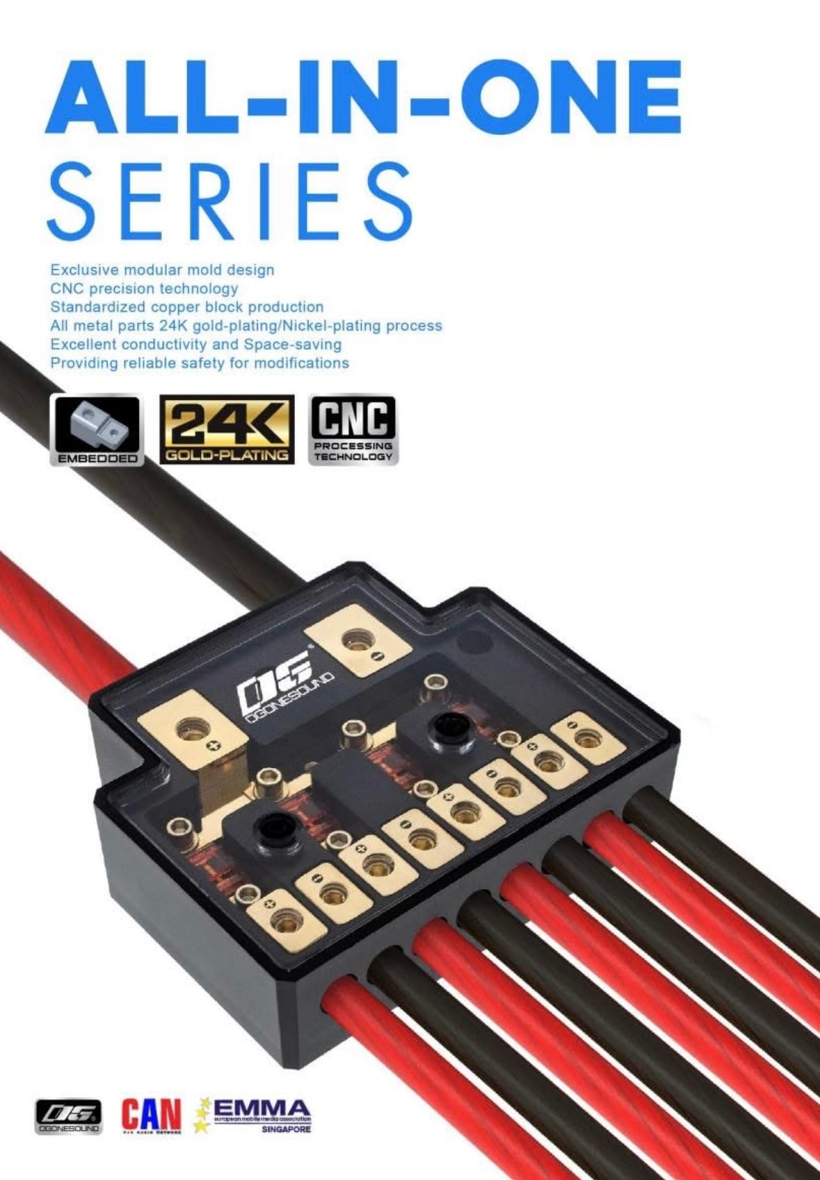 国内正規品】OGブランド 「PE-C4」ハイエンドヒューズブロック 4way