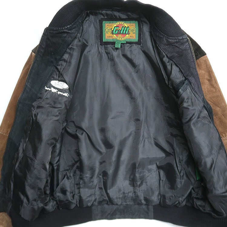 古着 G-III スウェードレザー レザージャケット ブルゾン ブラック