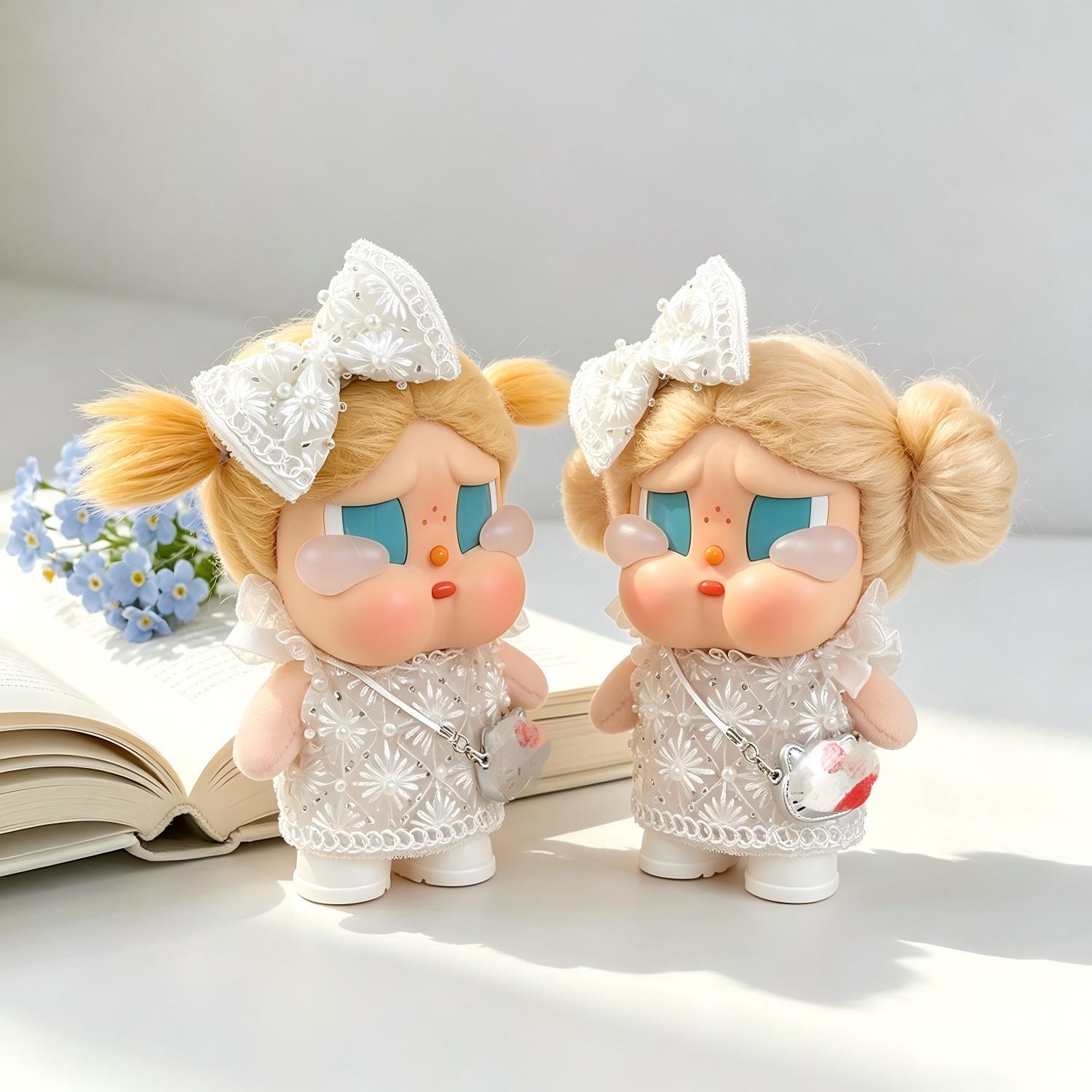 BABYL グッズセット バラ売り不可 Labubu 1-3代/crybaby用 エレガント パールワンピース+ヘア