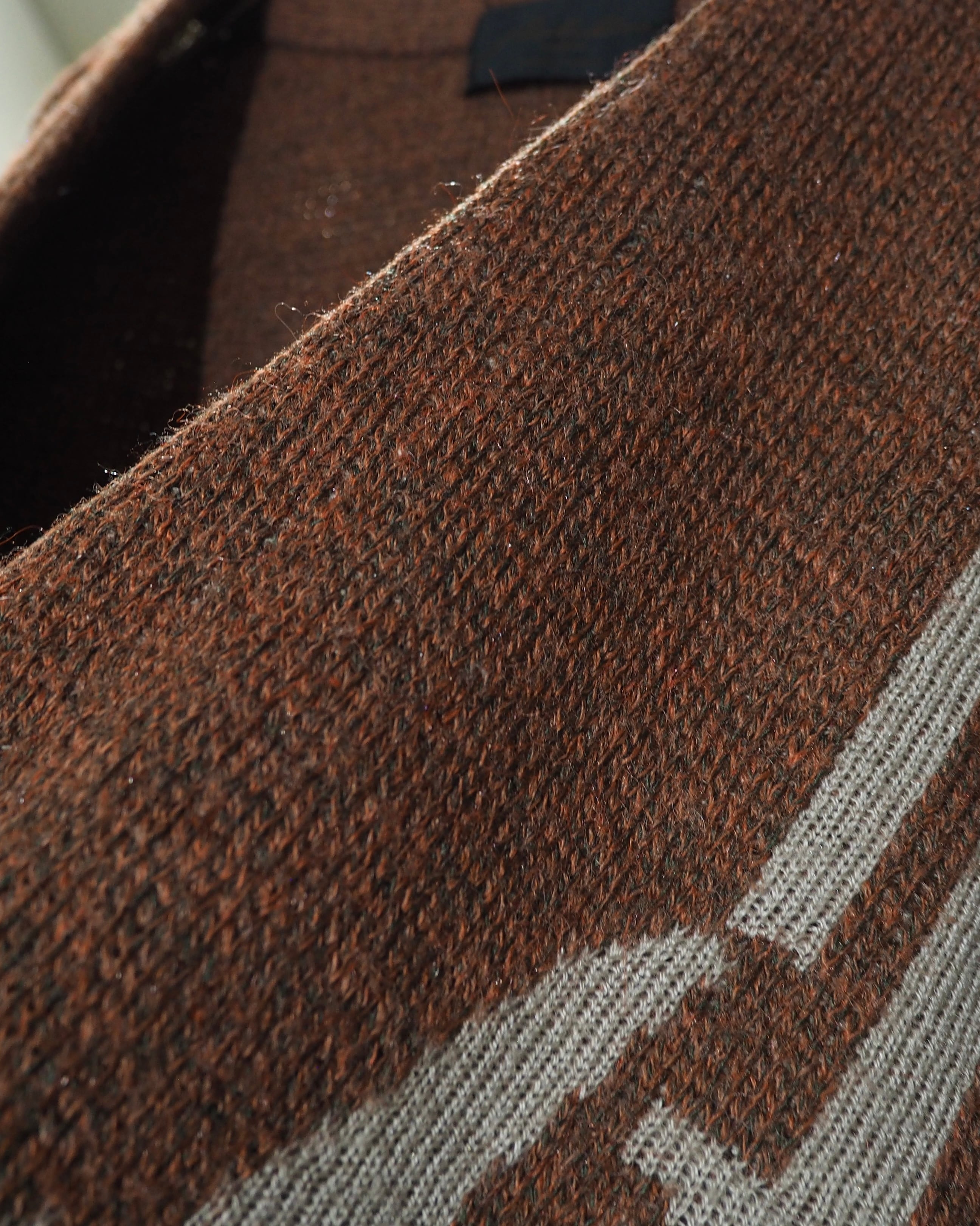 1980s ” 骨 - Bone ”Geometric Pattern Weaving Vintage Knit Cardigan