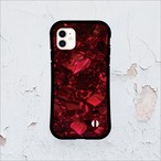 iPhoneケース ルビー 7月誕生石｜天然石柄スクエア型 GEM061