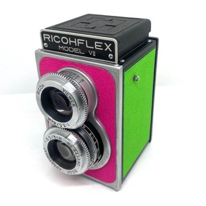 23-024　リメイクカメラ　RICOHFLEX VII（マゼンタ・ライムグリーン・ブルー・オレンジ・パープル）フィルムカメラ