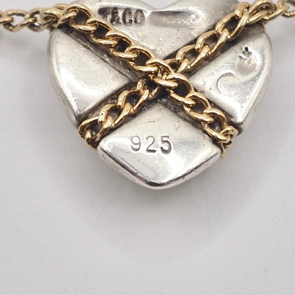 Tiffany&Co. ハートクロスチェーンネックレス シルバー925 K18
