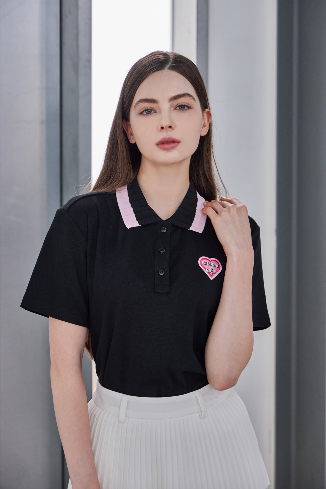 GOXO ゴーエックスオー フォーリンゴルフ 半袖ポロシャツ ブラック