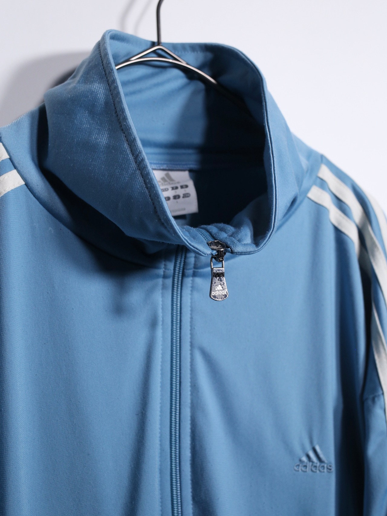 ”adidas” light blue loose silhouette track jacket - 8