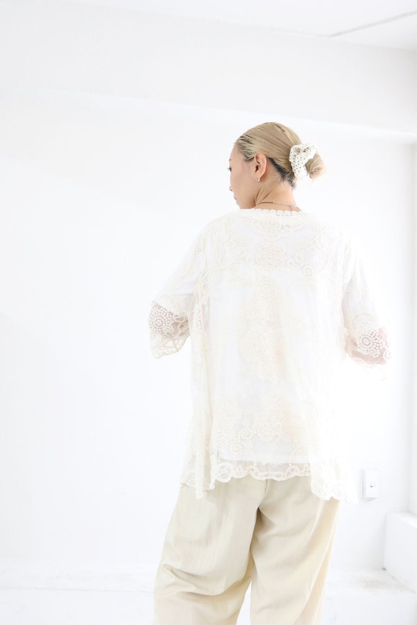 メッシュ刺繍ガウン / Mesh embroidered gown(W26S6010H)