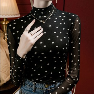 水玉模様 シアードット タートルフィット トップス　G1188