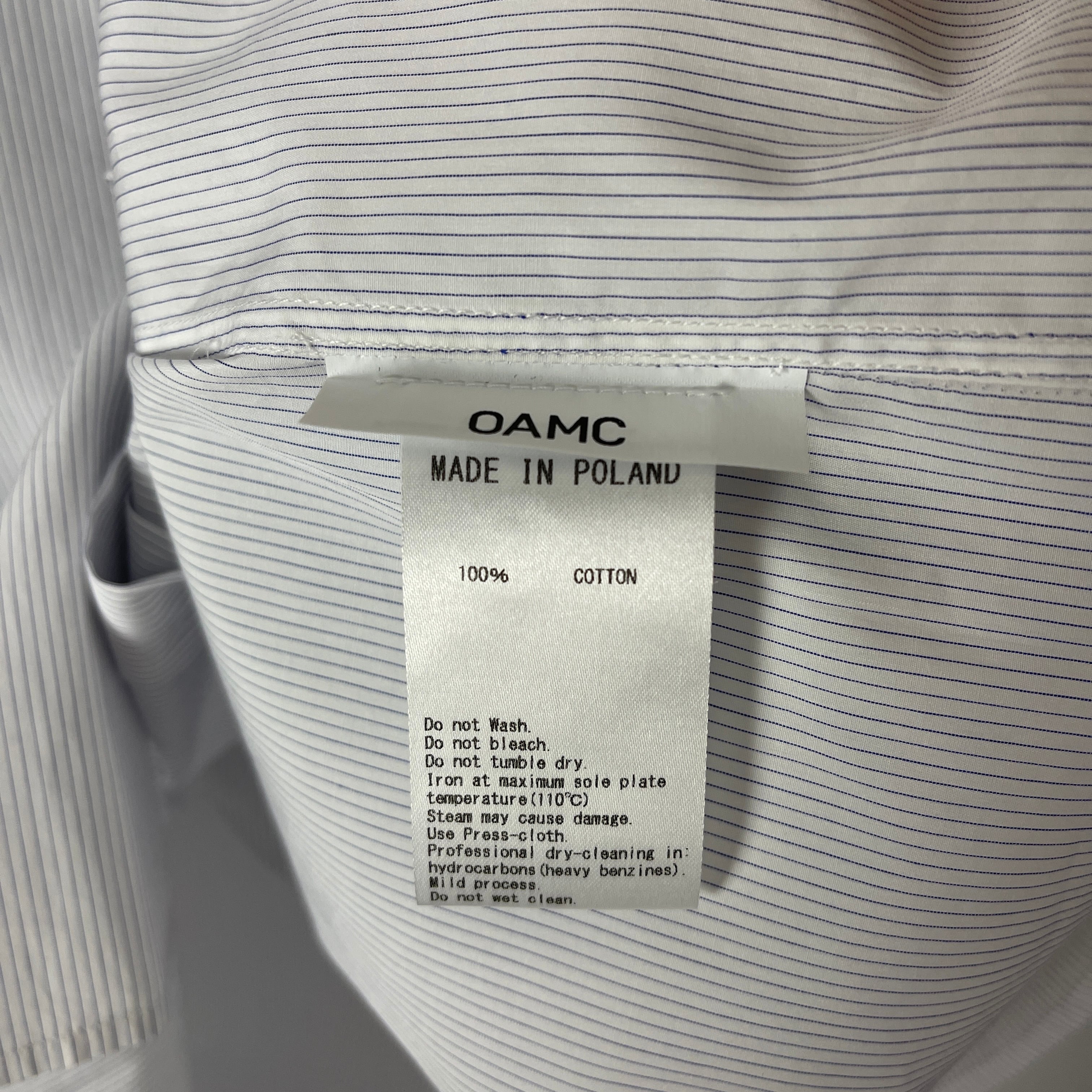 OAMC(オーエーエムシー) stripe over shirts (white)-