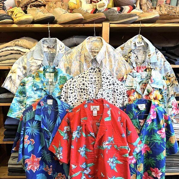 1点物◇USA製ビンテージ90sハワイアンシャツ水色アロハシャツ古着