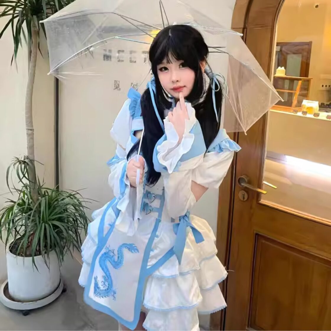 ハンドメイド ミニチュア 傘 ドール用 クラロリ 姫系 ロリータ ローズ柄