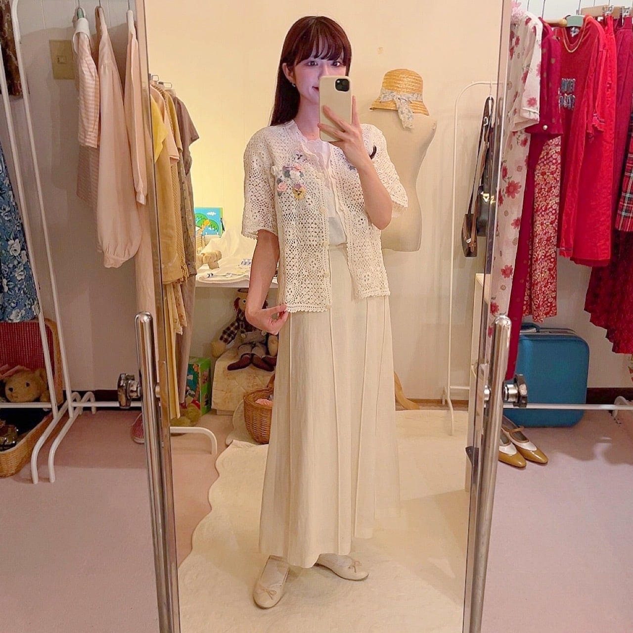 remake : flower fall crochet knit cardigan