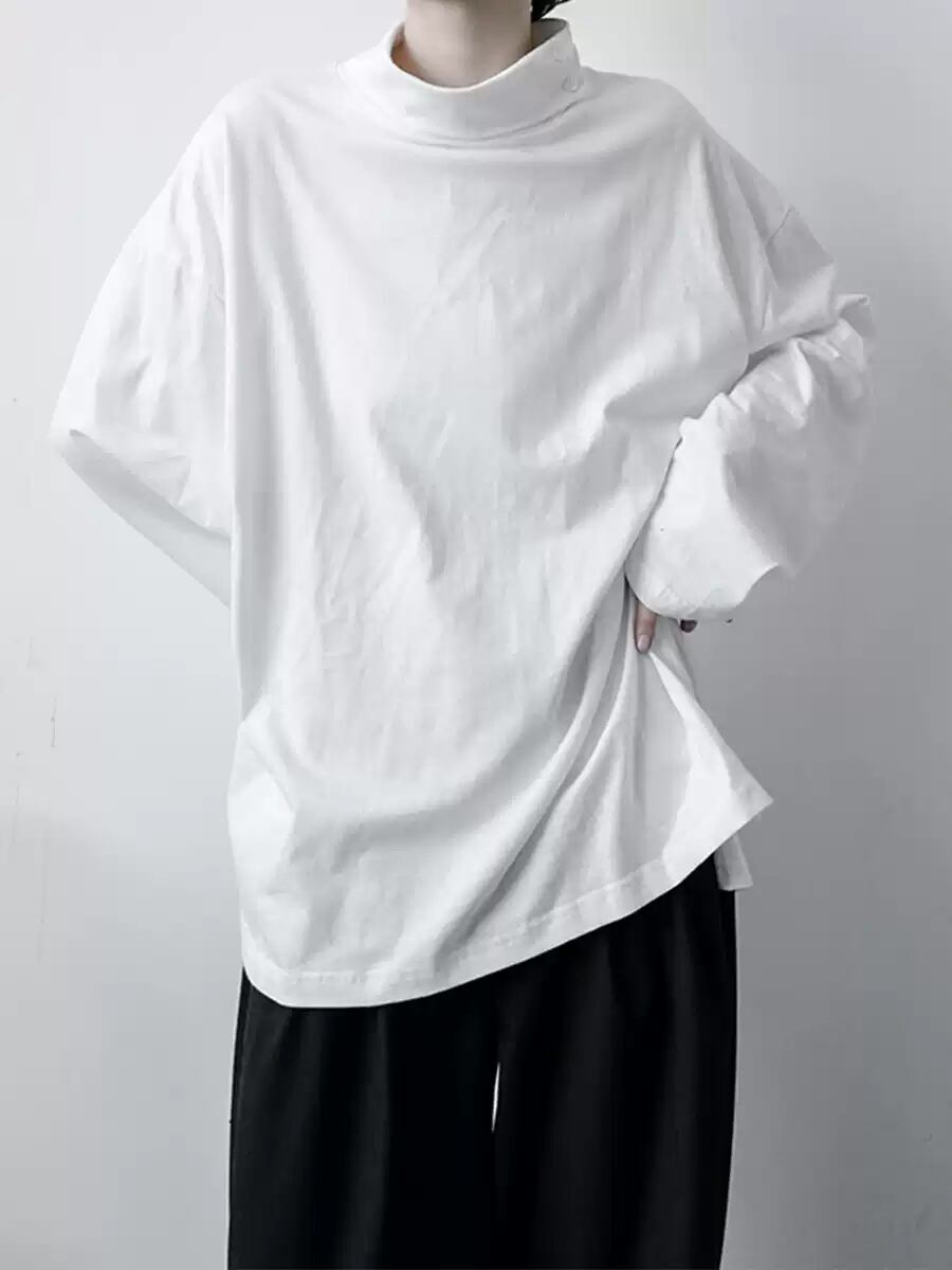 【ORV0143】Oversized Mock Neck Tee / 2color