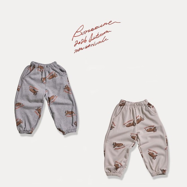 【取寄】boneoune｜all-over tiger jogger pants｜タイガー総柄ジョガーパンツ｜XS-JL｜kids&jr｜26 autumn