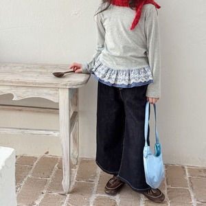 秋チェック柄刺しゅうジンズ