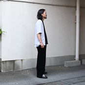 INTERIM / 9W LINEN COTTON CORDUROY BELTED MIL BAGGY TROUSER