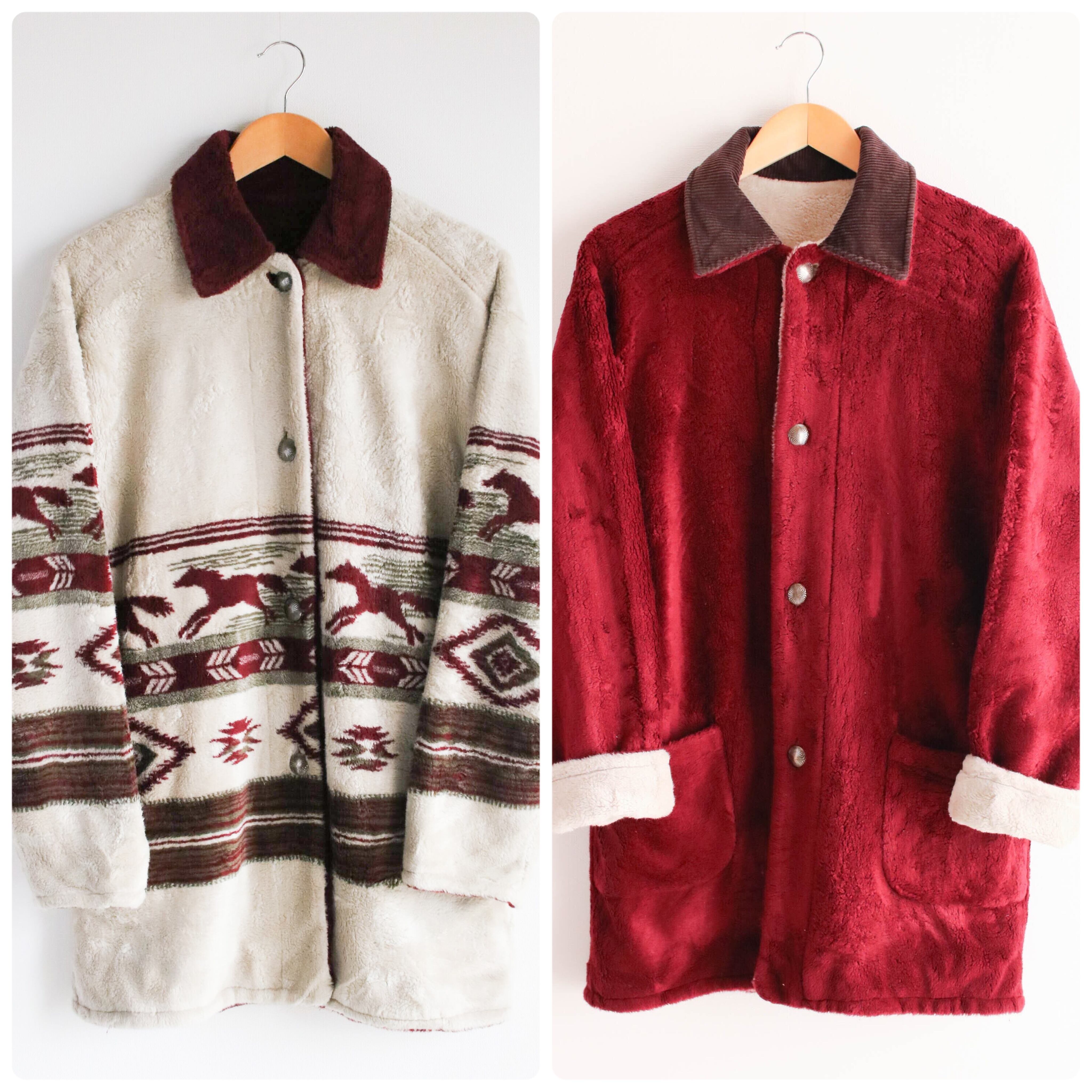 reversible boa half coat