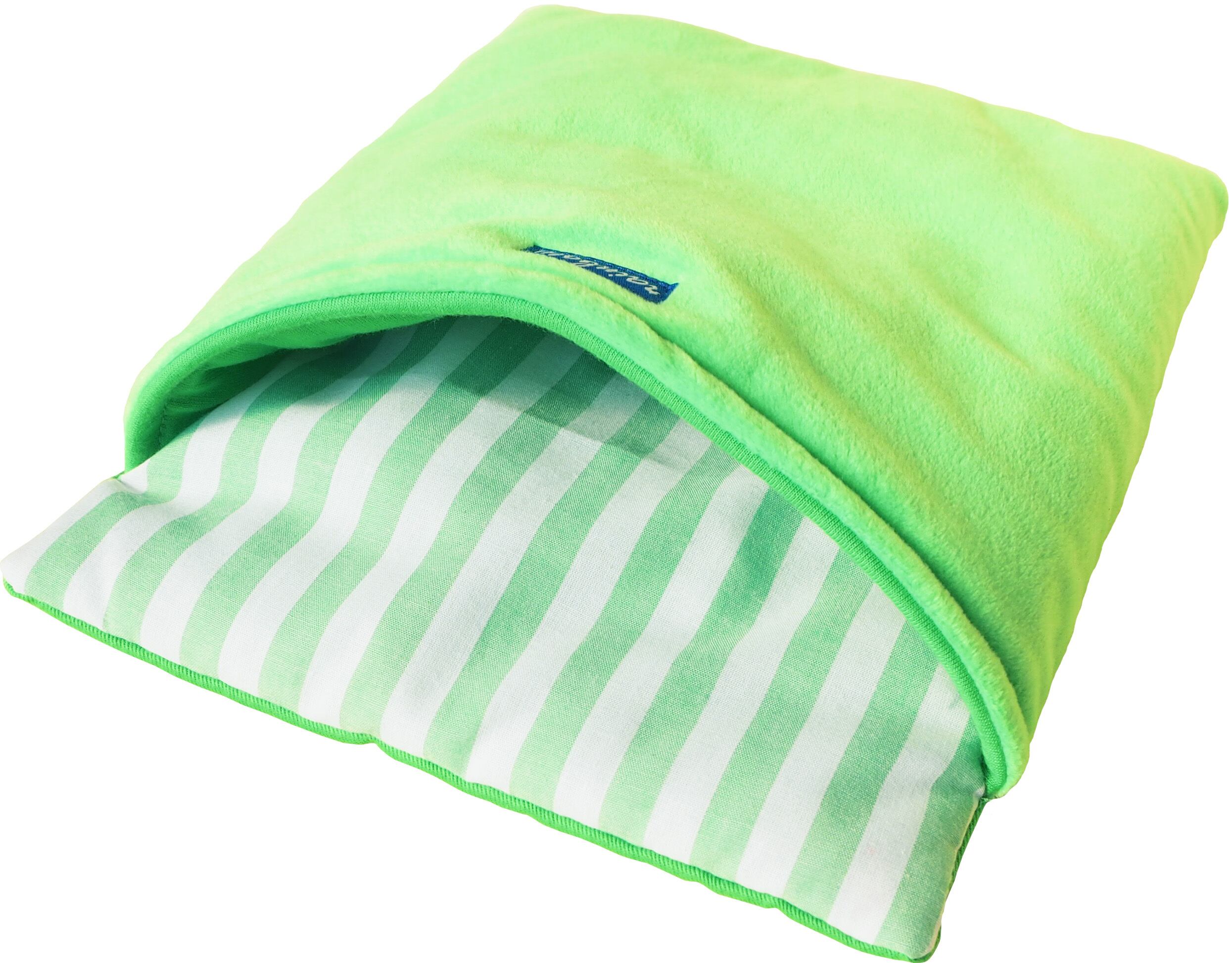 【小動物用品】もぐって寝ぶくろ ベージュ/グリーン