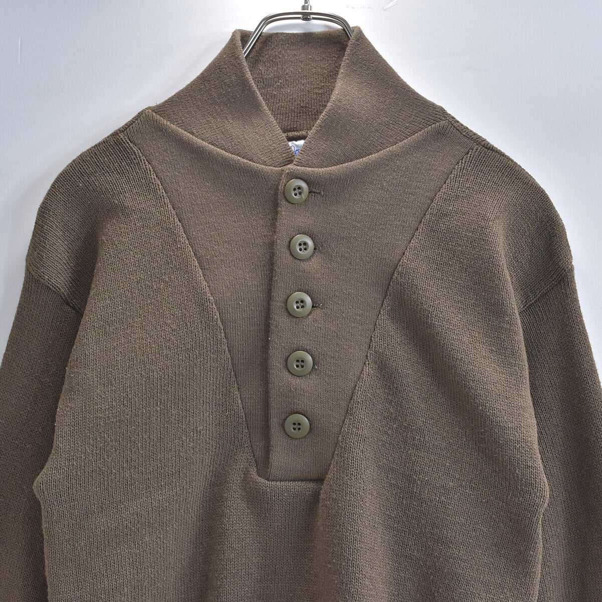 90s DSCP U.S.ARMY アメリカ軍 ハーフボタン ハイネックデザイン コンバットセーター ヴィンテージドライバーズニット ビンテージ ミリタリー メンズMサイズ