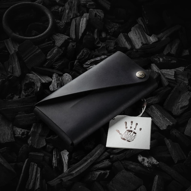 420 Minimalist leather wallet / phone case Carbon Black