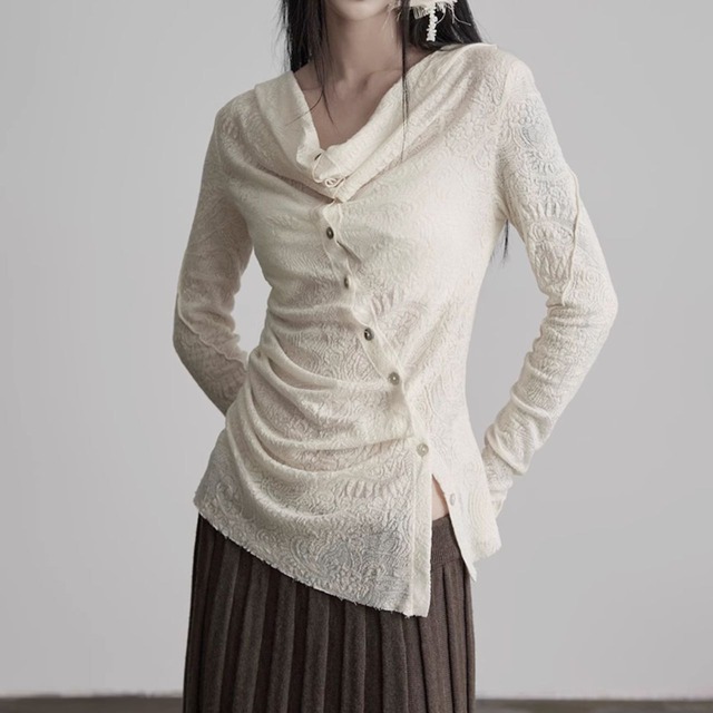 Oversized checkerboard knit sweater C1248