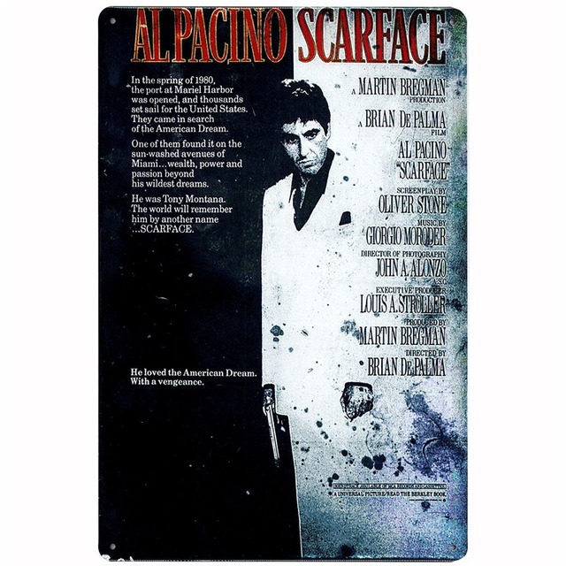 Al Pacino アル・パチーノ SCARFACE スカーフェイス ブリキ看板 メタルサインプレート サインボード USA アメリカン雑貨 ビンテージ ヴィンテージ 昭和レトロ ナンバープレート A4 アートパネル ガレージ 壁立て 壁掛けインテリア プレゼント ギフト インスタ映え ギャング映画